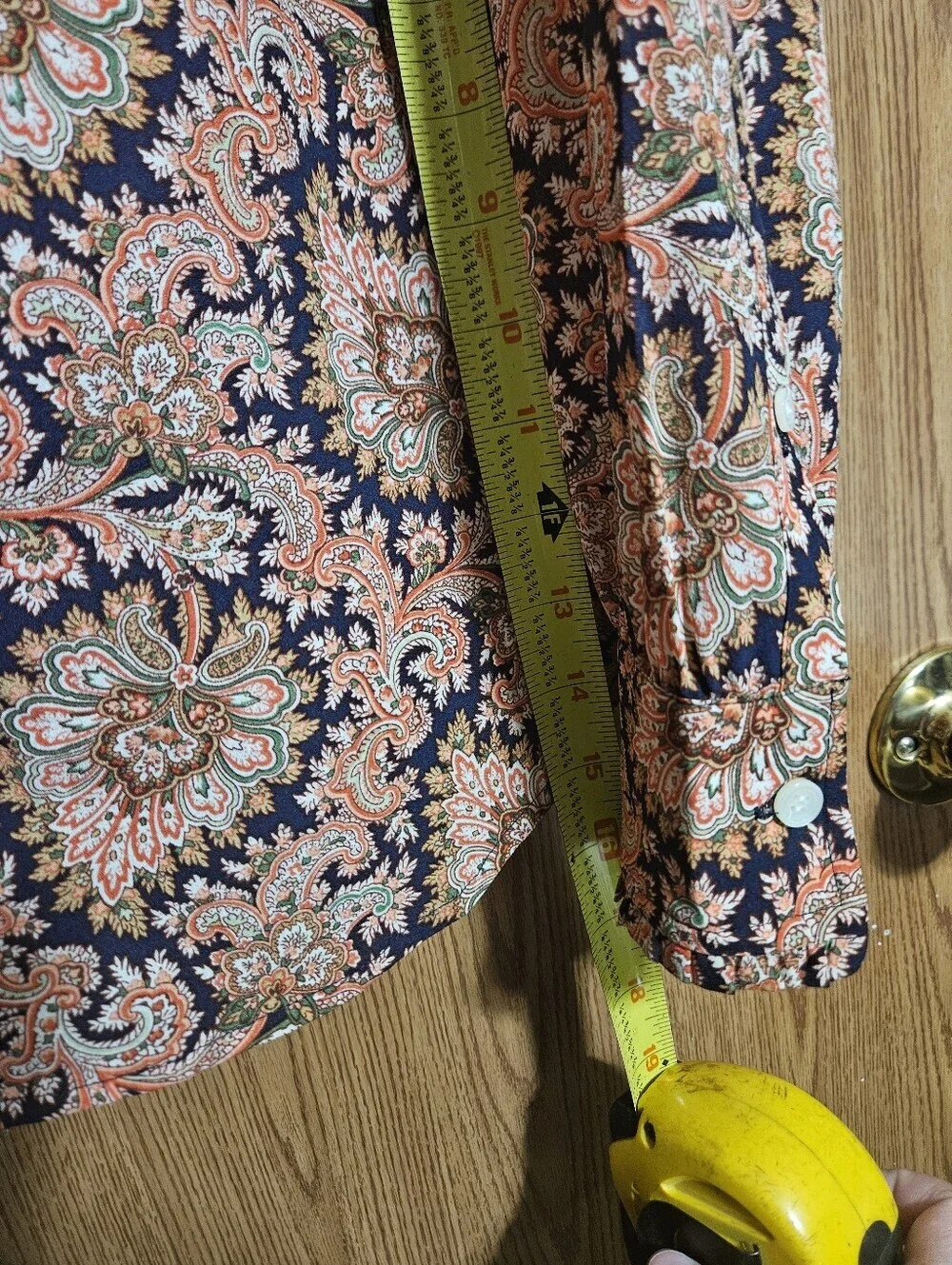 J.Crew Women's Colorful Floral Paisley Ruffle Button Up Long Sleeve Top Medium!